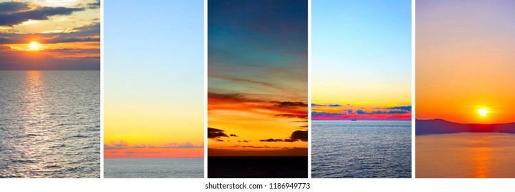 Beautiful Sundowns Over Sea Set Hd Stock Photo 1186949773 | Shutterstock