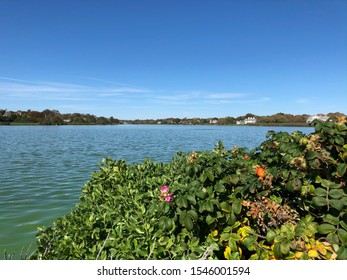 A Beautiful Sunny Day At Agawam Lake In Southampton, Long Island, New York.