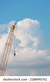 Beautiful Sunny Day With Blue Sky And White Cloud|yellow Crane Hoist