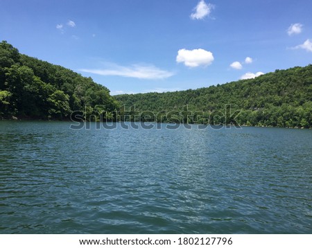 Beautiful sunny day on a boat on Lake Cumberland in Kentucky Stock photo © 