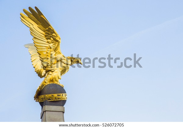 Beautiful Sunny Golden Eagle Statue Part Stock Photo Edit