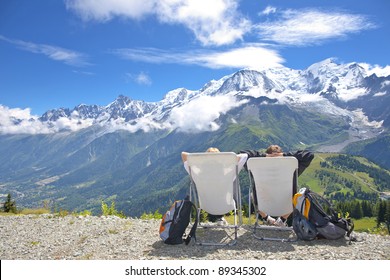 A Beautiful Sunny Mountain In Chamonix, France.