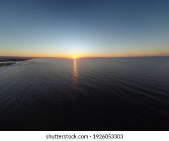 Beautiful Sunrise In Cherry Grove South Carolina Over The Ocean 4K Drone Footage