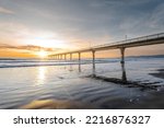Beautiful sunrise at New Brighton Pier, Christchurch, New Zealand. It is one of eastern country