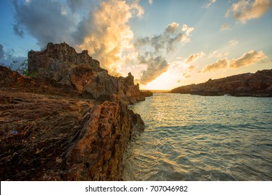 Beautiful Sunrise On Inoe Beach Coast At Rote Island, Indonesia