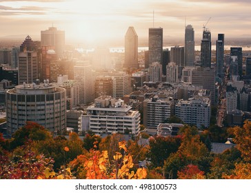 Beautiful Sunrise On Montreal Downtown