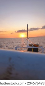 beautiful sunrise on the ship - Shutterstock ID 2345764935
