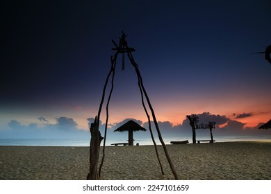 Beautiful sunrise over abandoned  at Baan Thon beach, Narathiwat, Thailand,  - Shutterstock ID 2247101659