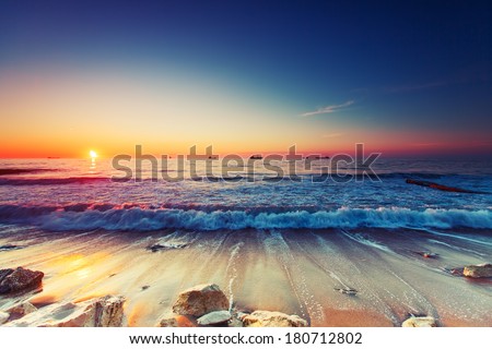 Beautiful sunrise over the horizon,