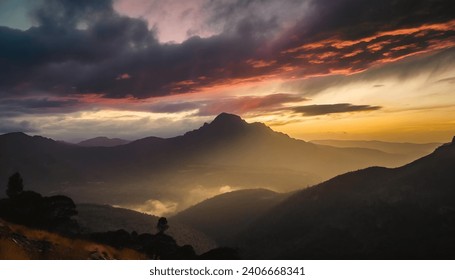 Beautiful Sunrise over the mountain  - Powered by Shutterstock