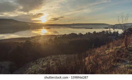 Beautiful Sunrise Rising Sun On Estuary In The Chiloe Archipelago In Chile