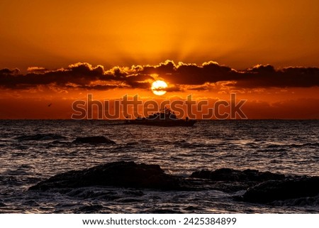 Beautiful sunrise and sea and sky

