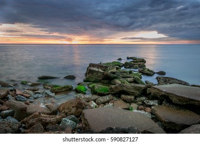 Beautiful Sunrise And Seascape. Grand View Island, Fox Hill, Hampton, Virginia