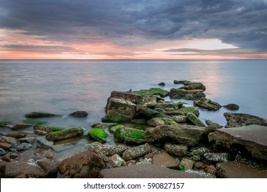 Beautiful Sunrise And Seascape. Grand View Island, Fox Hill, Hampton, Virginia