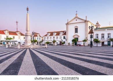 Beautiful Sunrise View Of Marquês De Pombal Square In Vila Real De Santo António, Algarve, Portugal.