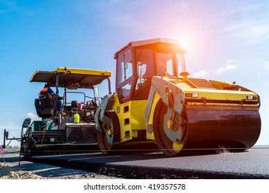 Large View On Road Rollers Working Stock Photo 430786537 | Shutterstock