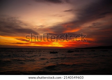 Beautiful sunset above the sea.