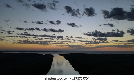 Beautiful Sunset In Amazon River Aerial