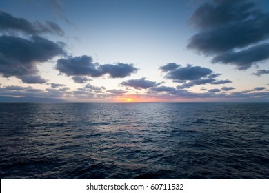 Beautiful Sunset In  Atlantic Ocean
