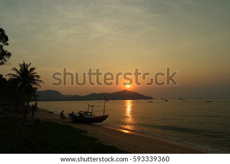 Beautiful Sunset Bach Bangsaray Pattaya Thailand Stock Photo Edit