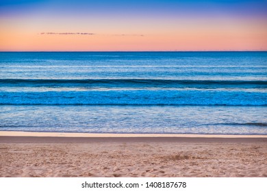 Beautiful Sunset At The Beach In Hastings Street, Noosa On The Sunshine Coast, Queensland, Australia