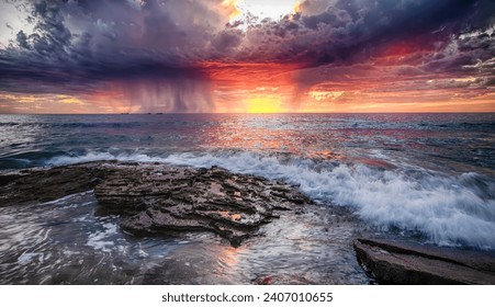 Beautiful sunset beach landscape, Perth Western Australia - Powered by Shutterstock