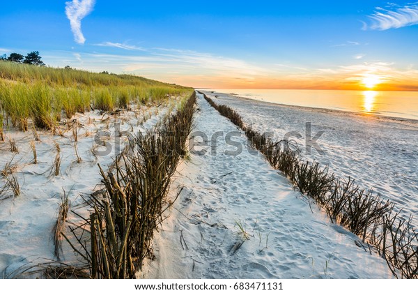 Beautiful Sunset Beach Wallpaper Summer Landscape Stock Photo Edit Now