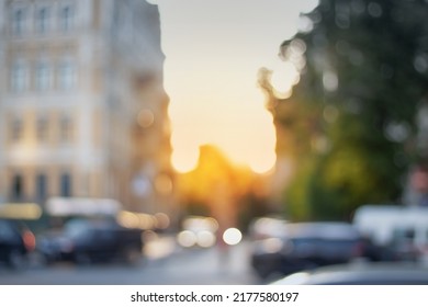 Beautiful sunset city bokeh. Blurred background photo. - Shutterstock ID 2177580197