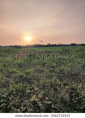 beautiful sunset in countryside with sky background.