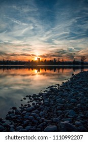 Beautiful Sunset In Denver City Park 