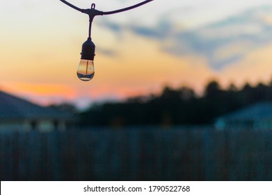 Beautiful Sunset With An Edison Bulb.