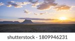 Beautiful sunset at Factory Butte in a remote part of Utah