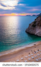 Beautiful Sunset In Kaputas Beach On Mediterranean Sea, Turkey.