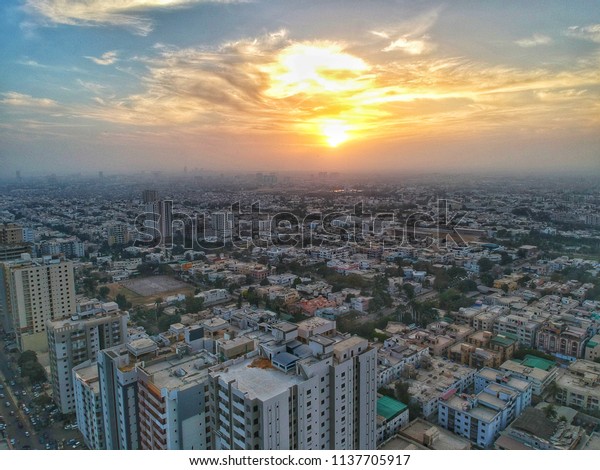 Beautiful Sunset Karachi Stock Photo (Edit Now) 1137705917