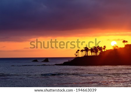 Beautiful Sunset at Laguna Beach, California.