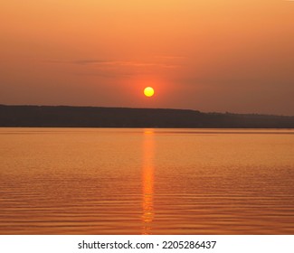 Beautiful Sunset At Lake Paranoá Brazil           