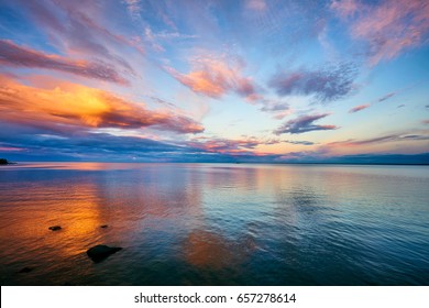 Beautiful sunset Lake Superior Lake walk Canal Park, Duluth, Minnesota,                    - Shutterstock ID 657278614