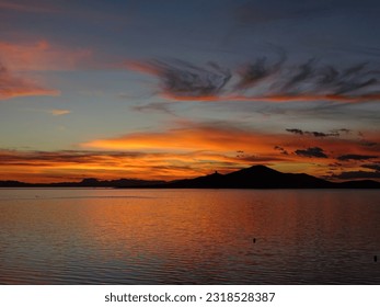 Beautiful sunset in Mar Menor, La Manga (Murcia)