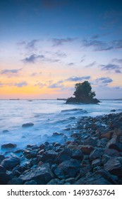 A Beautiful Sunset Moment At Pulau Babi ( Pig Island) At Balikpapan In Indonesia.