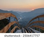 Beautiful sunset from a mountain coaster in Colorado