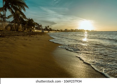 Beautiful Sunset At Ocean Park Beach In San Juan, Puerto Rico