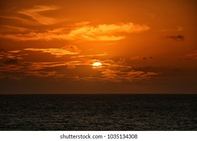 Beautiful sunset on the Atlantic Ocean. - Shutterstock ID 1035134308