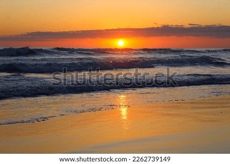 Beautiful sunset on the beach of Pacificocean.  Costa Rica 
