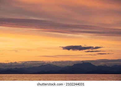 A Beautiful Sunset On The Broughton Archipelago, Coastal BC, Canada