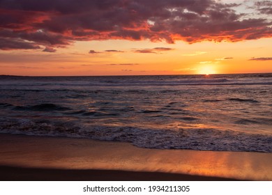 Beautiful Sunset On A California Beach