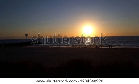 Beautiful sunset on the city beach in Perth, Western Australia