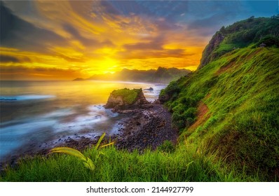 Beautiful Sunset On Coastal Landscape