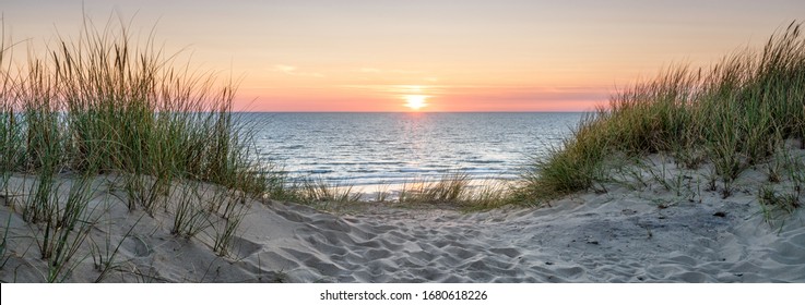 Beautiful sunset on the dune beach, North Sea, Germany - Powered by Shutterstock