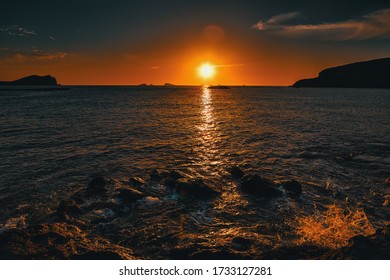 Beautiful sunset on the island of Ibiza