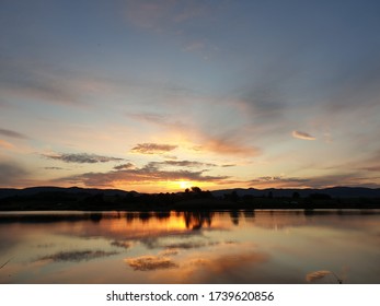 Beautiful Sunset On Lake Gruza, Serbia